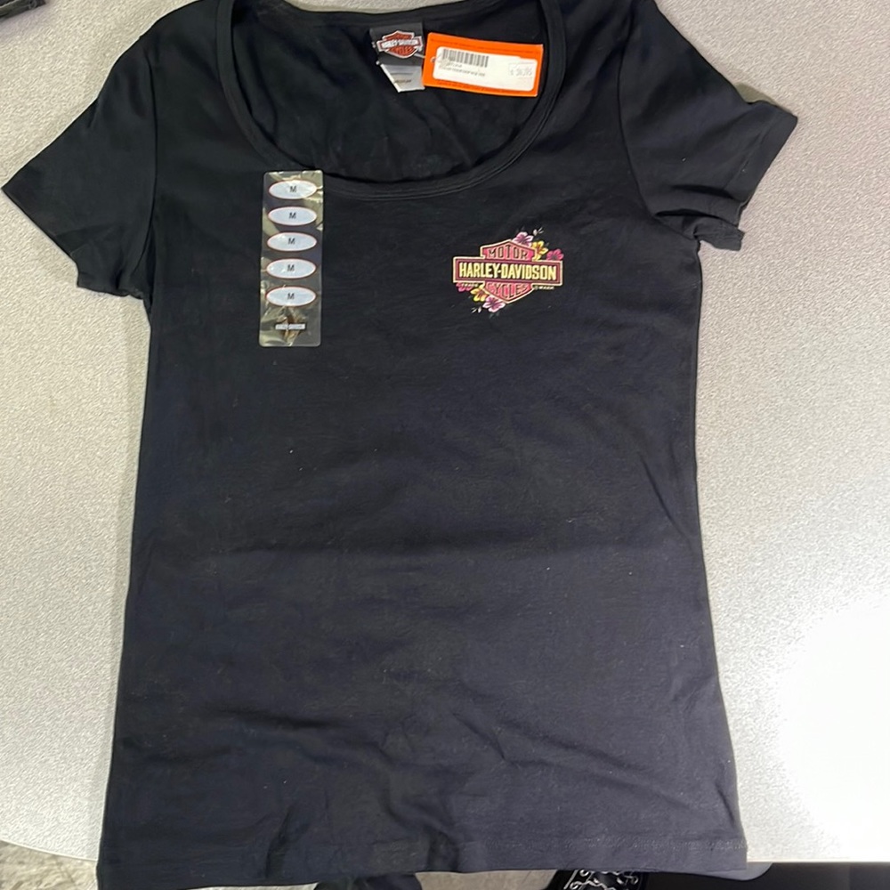 Harley Davidson short sleeve black T-shirt new with tags 100% cotton